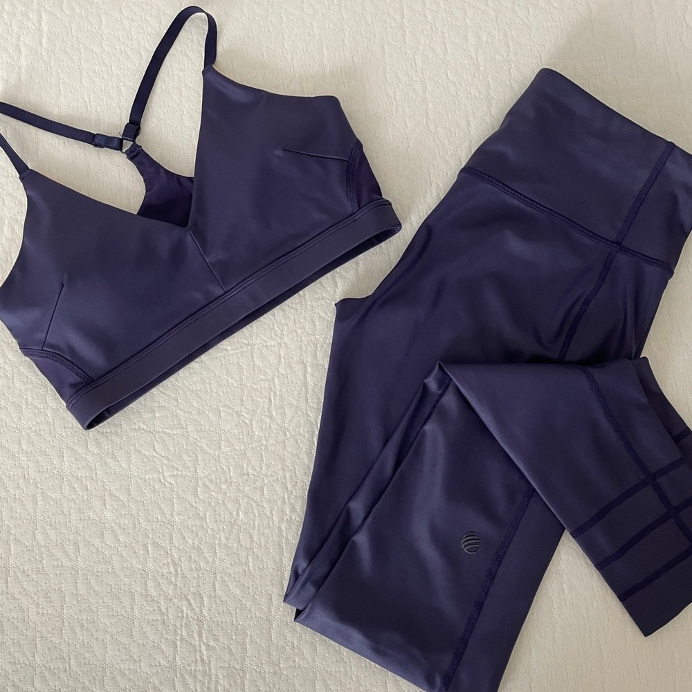 MPG | High-Rise Purple Leggings and Sports Bra Set | Size Small